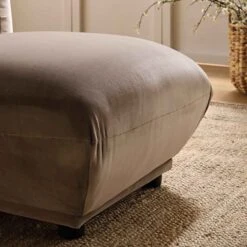 Gianni Pouffe, Mink Velvet -FINZ Furniture Shop BOSF 9678 TAUPE VEL STOOL scene2