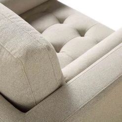 Henrietta Armchair, Beige Woven Fabric -FINZ Furniture Shop BOSF 9680 BEIGE WOV 1ST detail3