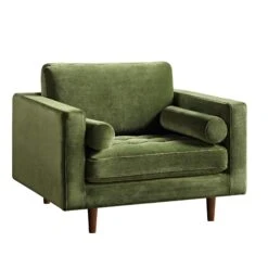 Henrietta Armchair, Moss Green Velvet 20 Henrietta Armchair, Moss Green Velvet -FINZ Furniture Shop BOSF 9680 FERN VEL 1ST WB1