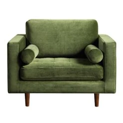 Henrietta Armchair, Moss Green Velvet 21 Henrietta Armchair, Moss Green Velvet -FINZ Furniture Shop BOSF 9680 FERN VEL 1ST WB2