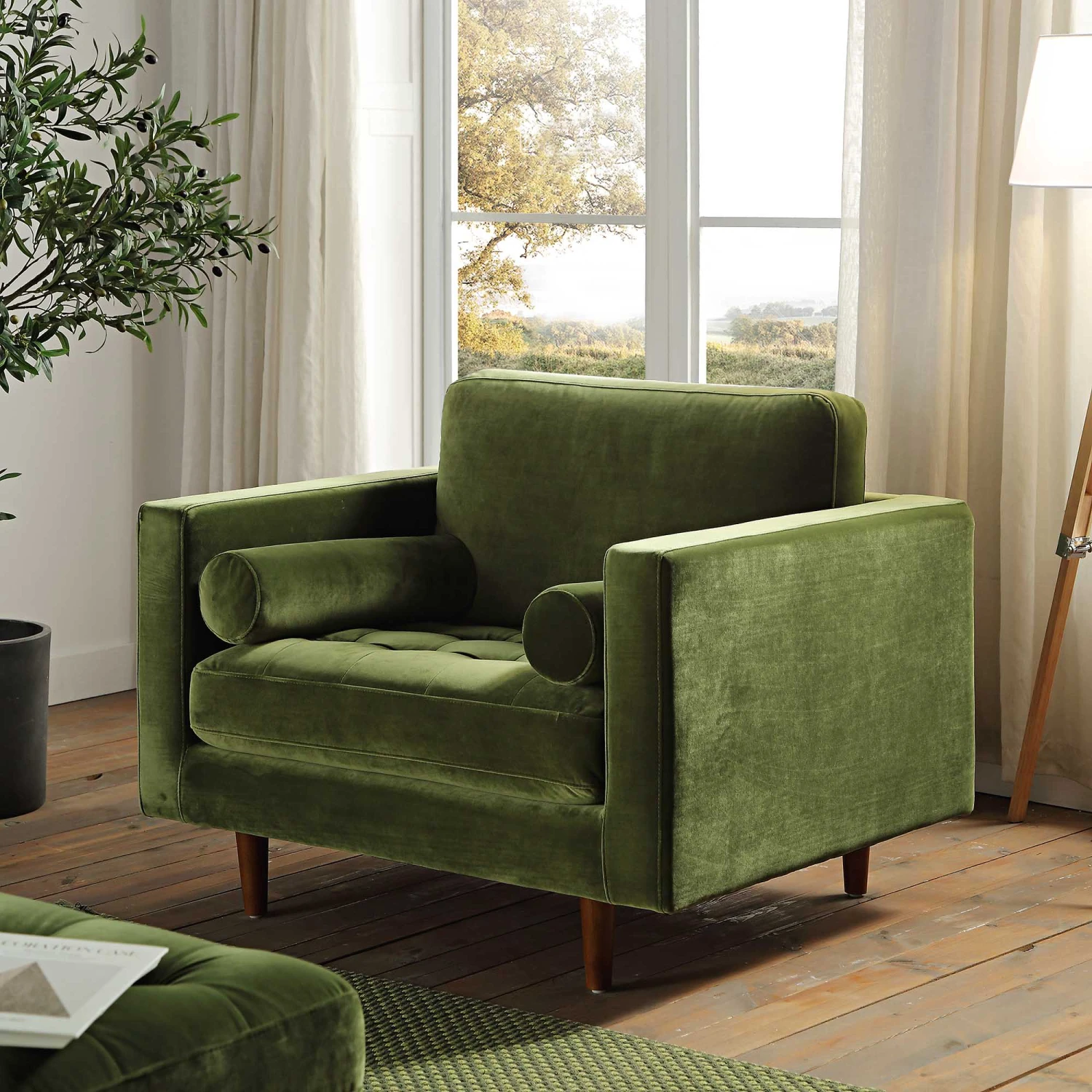 Henrietta Armchair, Moss Green Velvet 3 Henrietta Armchair, Moss Green Velvet