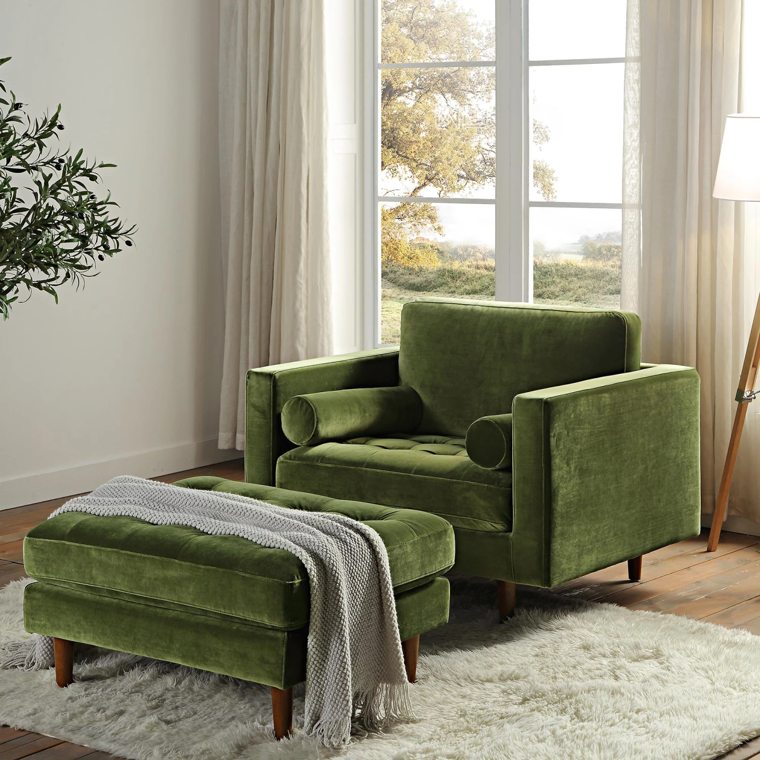 Henrietta Armchair, Moss Green Velvet 5 Henrietta Armchair, Moss Green Velvet - Image 3