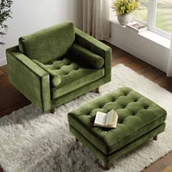 Henrietta Armchair, Moss Green Velvet 19 Henrietta Armchair, Moss Green Velvet -FINZ Furniture Shop BOSF 9680 FERN VEL 1ST scene4