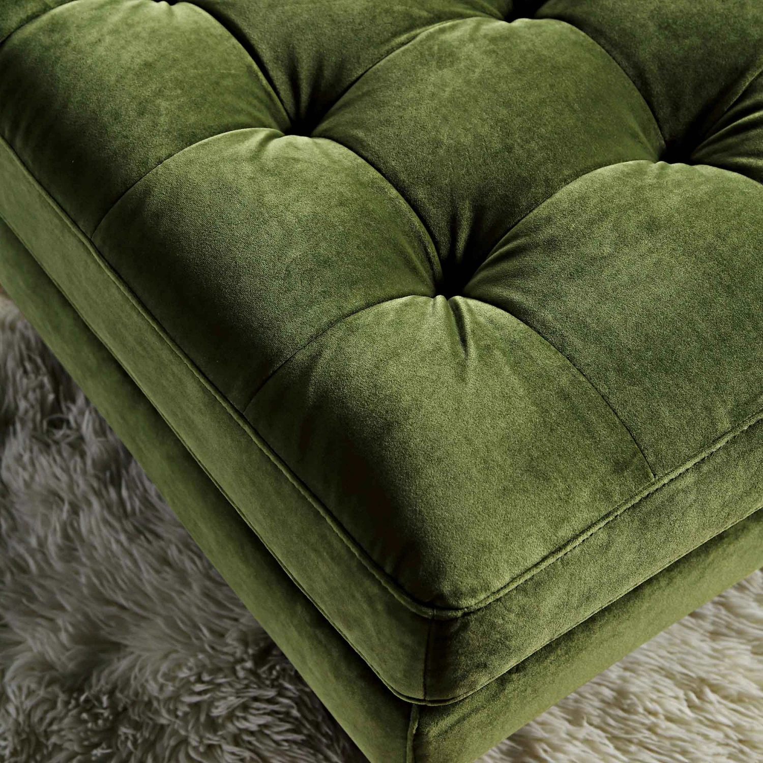 Henrietta Ottoman, Moss Green Velvet 6 Henrietta Ottoman, Moss Green Velvet - Image 4