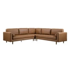 Henrietta 5+Seater Corner Sofa, Tan Faux Suede -FINZ Furniture Shop BOSF 9680 TAN FXLT CORNER SET WB2