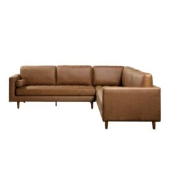 Henrietta 5+Seater Corner Sofa, Tan Faux Suede -FINZ Furniture Shop BOSF 9680 TAN FXLT CORNER SET WB3