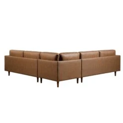 Henrietta 5+Seater Corner Sofa, Tan Faux Suede -FINZ Furniture Shop BOSF 9680 TAN FXLT CORNER SET WB4