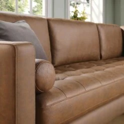 Henrietta 5+Seater Corner Sofa, Tan Faux Suede -FINZ Furniture Shop BOSF 9680 TAN FXLT CORNER SET scene4