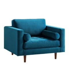 Henrietta Armchair, Teal Velvet -FINZ Furniture Shop BOSF 9680 TEAL VEL 1ST WB1