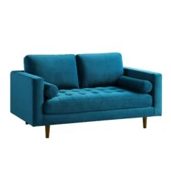 Henrietta 2-Seater Sofa, Teal Velvet 23 Henrietta 2-Seater Sofa, Teal Velvet -FINZ Furniture Shop BOSF 9680 TEAL VEL 2ST WB2