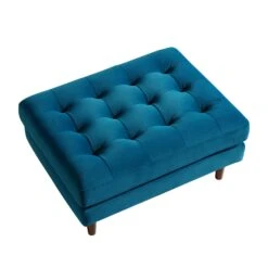 Henrietta Ottoman, Teal Velvet 16 Henrietta Ottoman, Teal Velvet -FINZ Furniture Shop BOSF 9680 TEAL VEL STOOL WB3