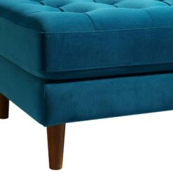 Henrietta Ottoman, Teal Velvet 17 Henrietta Ottoman, Teal Velvet -FINZ Furniture Shop BOSF 9680 TEAL VEL STOOL detail1
