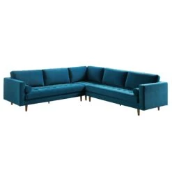 Henrietta 5+Seater Corner Sofa, Teal Velvet 16 Henrietta 5+Seater Corner Sofa, Teal Velvet -FINZ Furniture Shop BOSF 9680 TEAL VELCORNER WB1