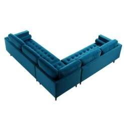 Henrietta 5+Seater Corner Sofa, Teal Velvet 21 Henrietta 5+Seater Corner Sofa, Teal Velvet -FINZ Furniture Shop BOSF 9680 TEAL VELCORNER WB5