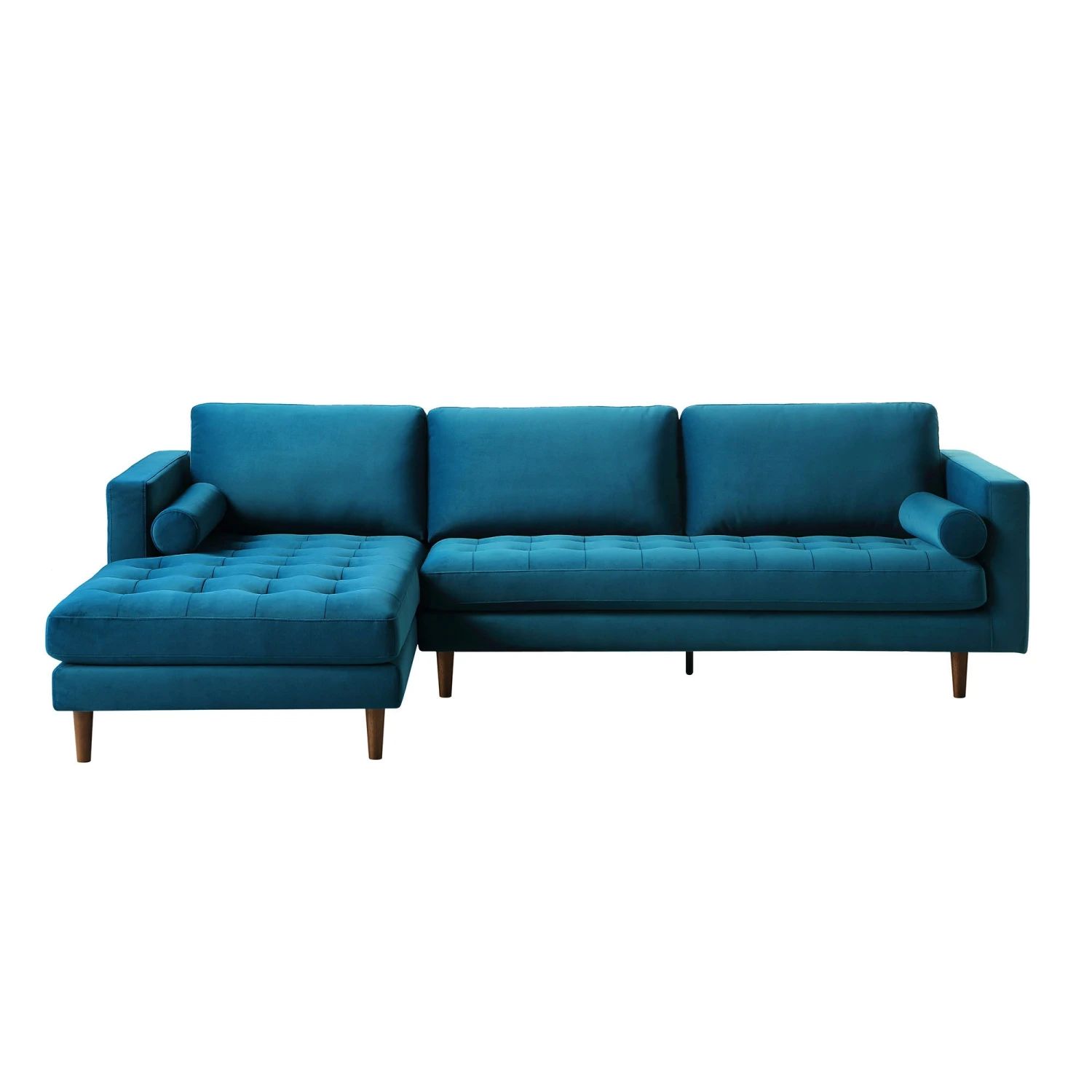 Henrietta Grand 4-Seater LHF Chaise End Sofa, Teal Velvet 5 Henrietta Grand 4-Seater LHF Chaise End Sofa, Teal Velvet - Image 3