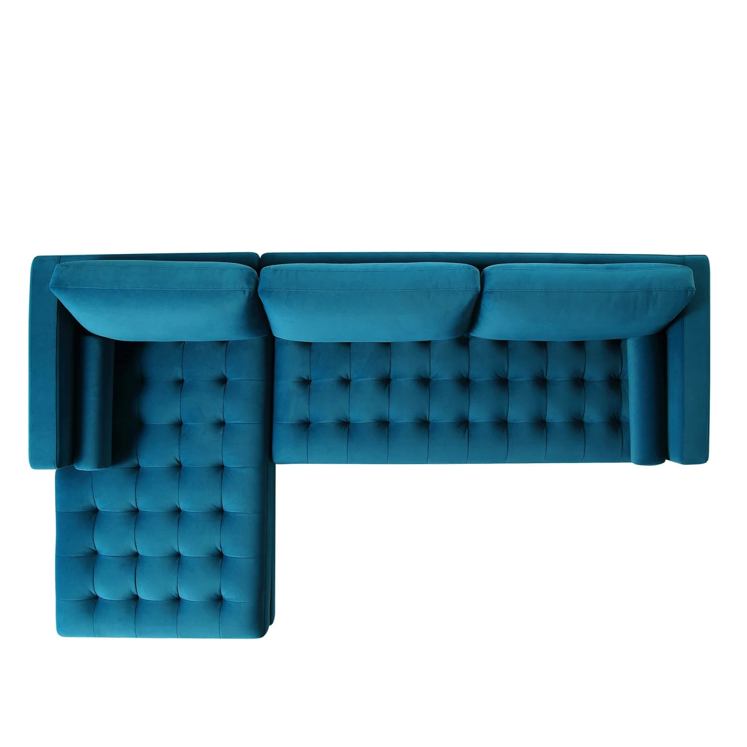 Henrietta Grand 4-Seater LHF Chaise End Sofa, Teal Velvet 8 Henrietta Grand 4-Seater LHF Chaise End Sofa, Teal Velvet - Image 6
