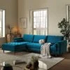 Henrietta Grand 4-Seater LHF Chaise End Sofa, Teal Velvet 2 Henrietta Grand 4-Seater LHF Chaise End Sofa, Teal Velvet -FINZ Furniture Shop BOSF 9680 TEAL VELLHF scene1