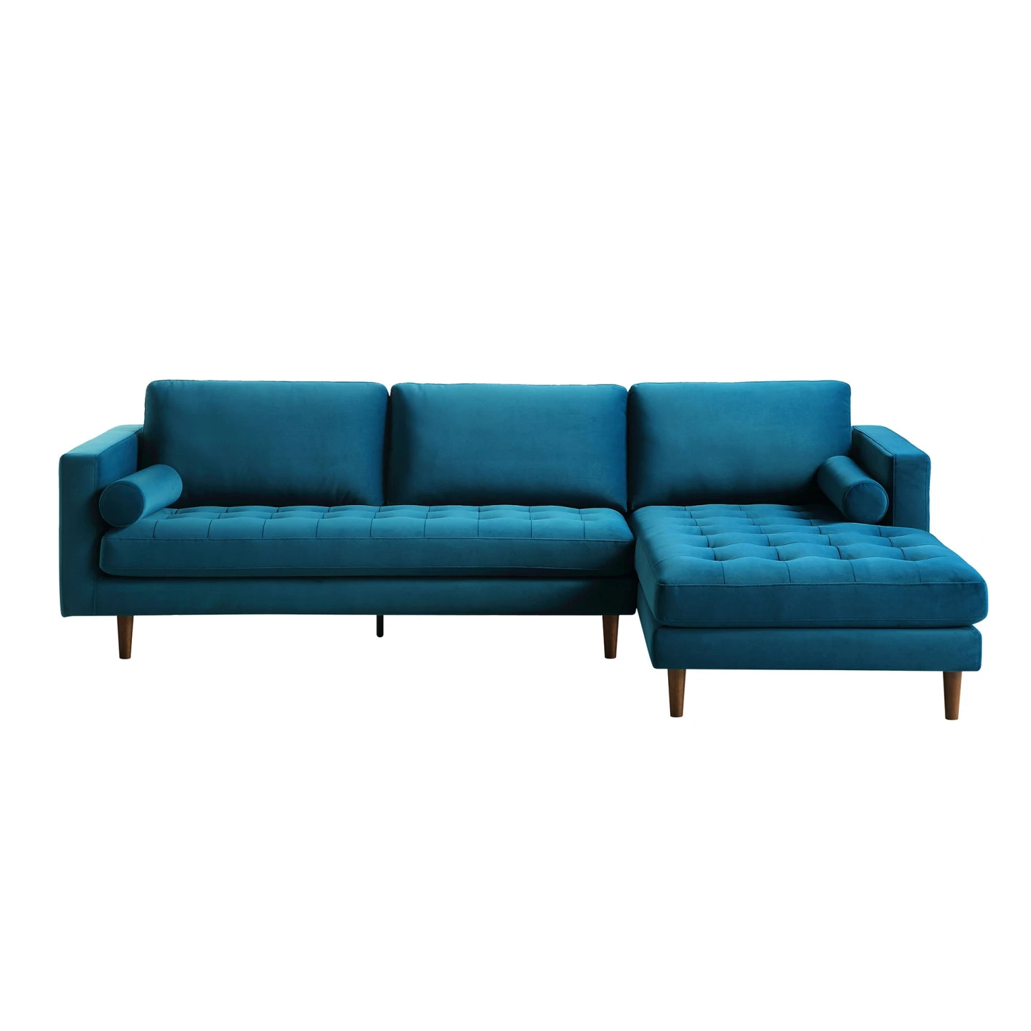 Henrietta Grand 4-Seater RHF Chaise End Sofa, Teal Velvet 4 Henrietta Grand 4-Seater RHF Chaise End Sofa, Teal Velvet - Image 2