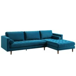 Henrietta Grand 4-Seater RHF Chaise End Sofa, Teal Velvet 17 Henrietta Grand 4-Seater RHF Chaise End Sofa, Teal Velvet -FINZ Furniture Shop BOSF 9680 TEAL VELRHF WB2