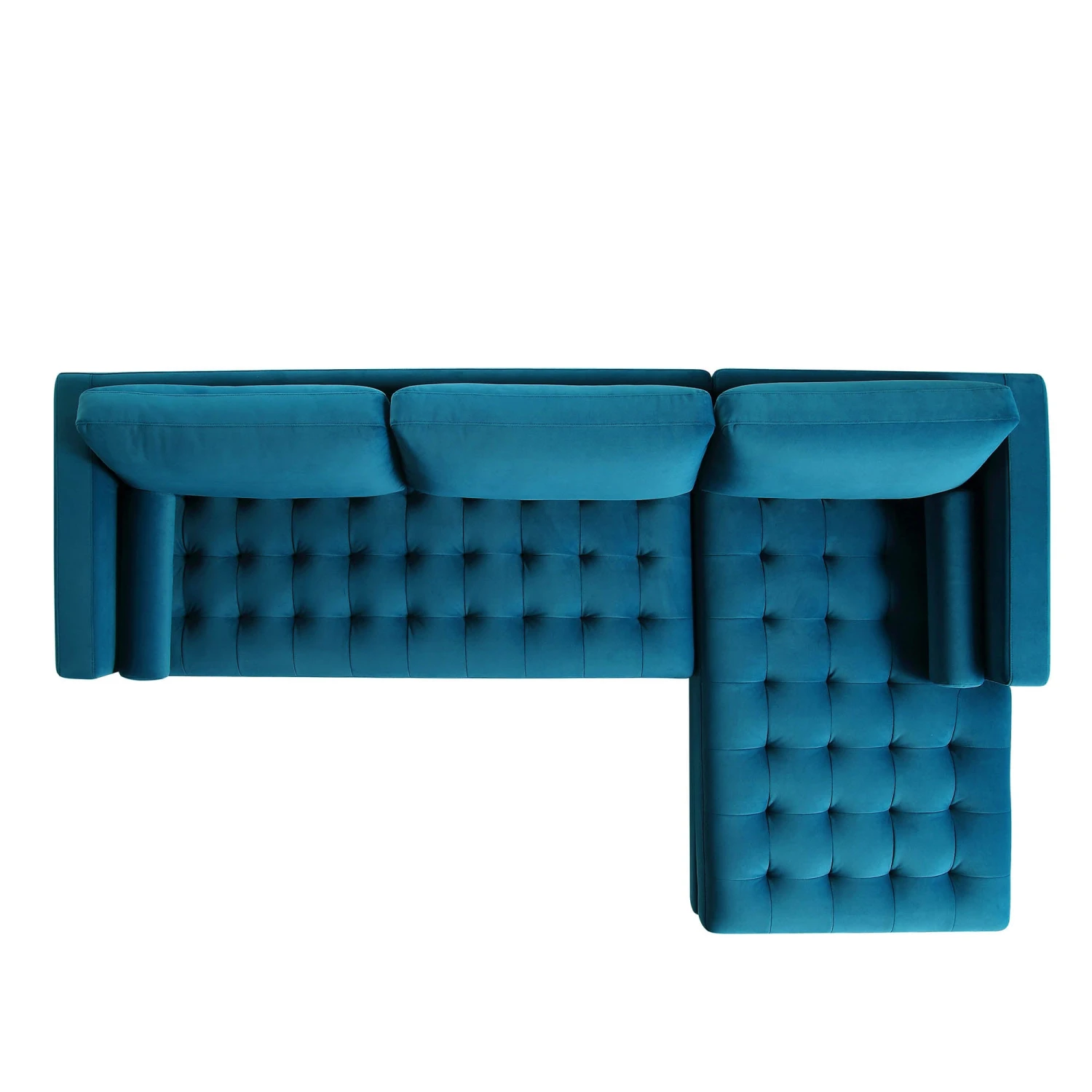 Henrietta Grand 4-Seater RHF Chaise End Sofa, Teal Velvet 7 Henrietta Grand 4-Seater RHF Chaise End Sofa, Teal Velvet - Image 5