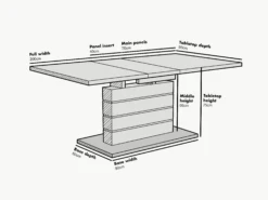 Hayne High Gloss White Extending Dining Table 6 To 8 Seater -FINZ Furniture Shop BSD 019 17ff9458 627b 4a3c 8701 d597dc2e2e76