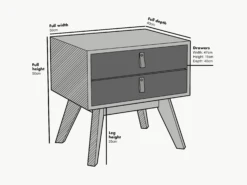 Tallis Two Tone Bedside Table With 2 Drawers 14 Tallis Two Tone Bedside Table With 2 Drawers -FINZ Furniture Shop BSD 034 Grey