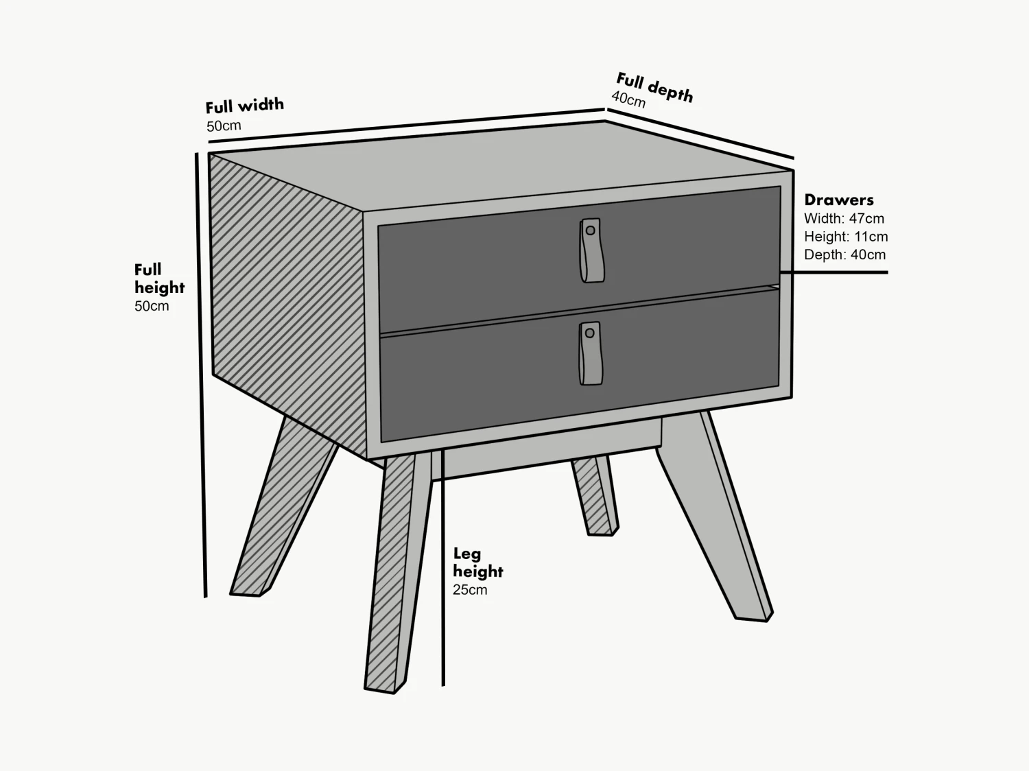 Tallis Two Tone Bedside Table With 2 Drawers 7 Tallis Two Tone Bedside Table With 2 Drawers - Image 5