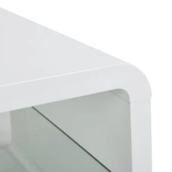 Lucent White High Gloss And Glass Shelf Coffee Table 16 Lucent White High Gloss And Glass Shelf Coffee Table -FINZ Furniture Shop BSD 035 detail1