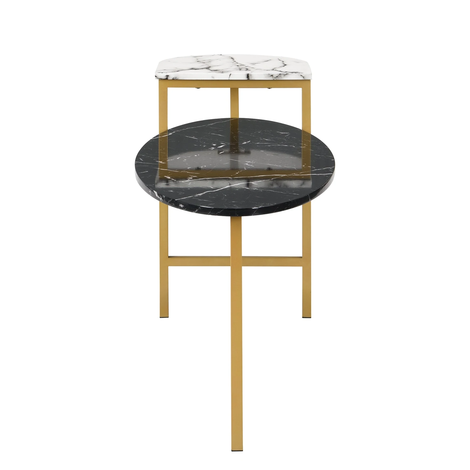 Sarina Black & White Marble Effect Oval Coffee Table 8 Sarina Black & White Marble Effect Oval Coffee Table - Image 6