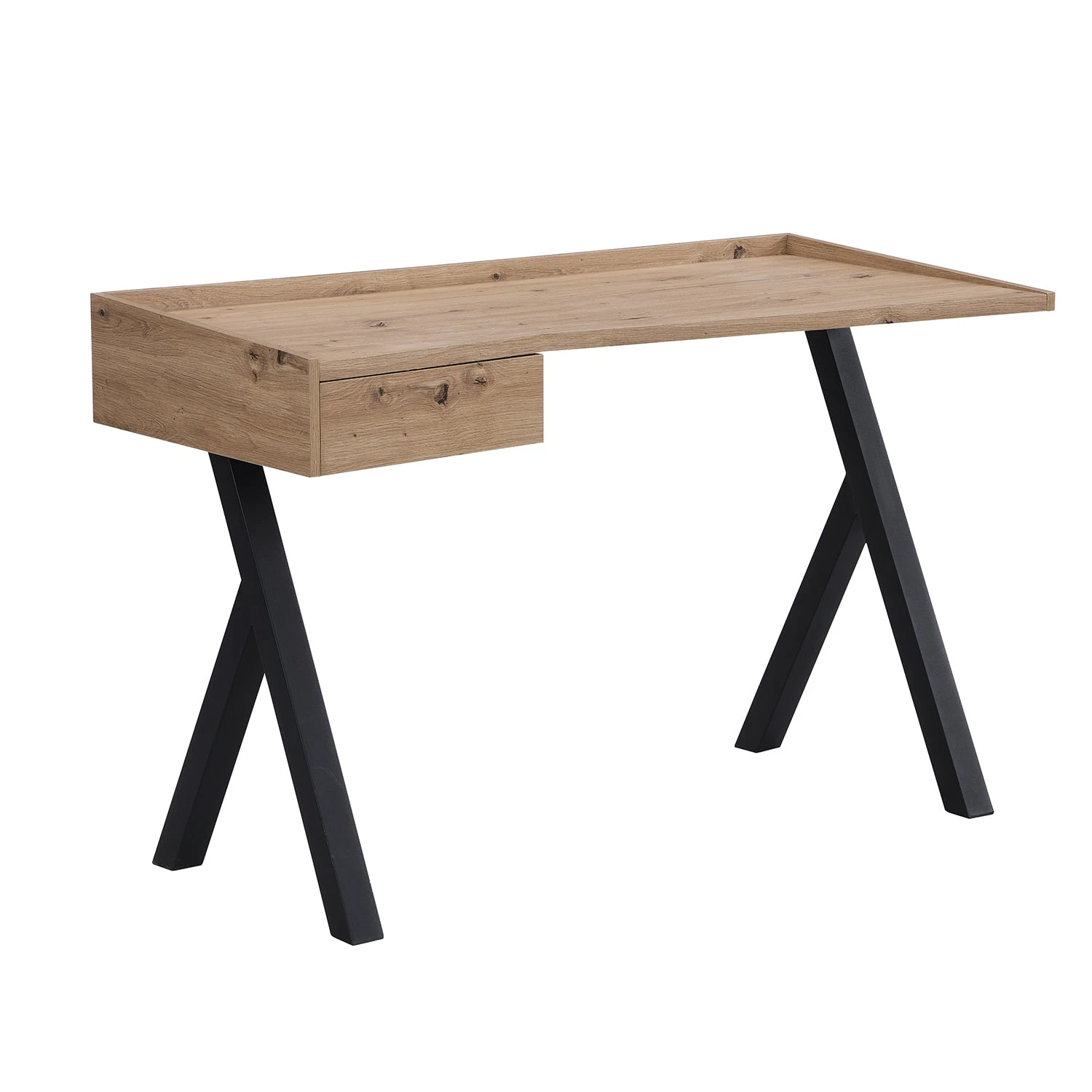 Lytton 1-Drawer Oak Effect Desk With Angled Desk Top 6 Lytton 1-Drawer Oak Effect Desk With Angled Desk Top - Image 4