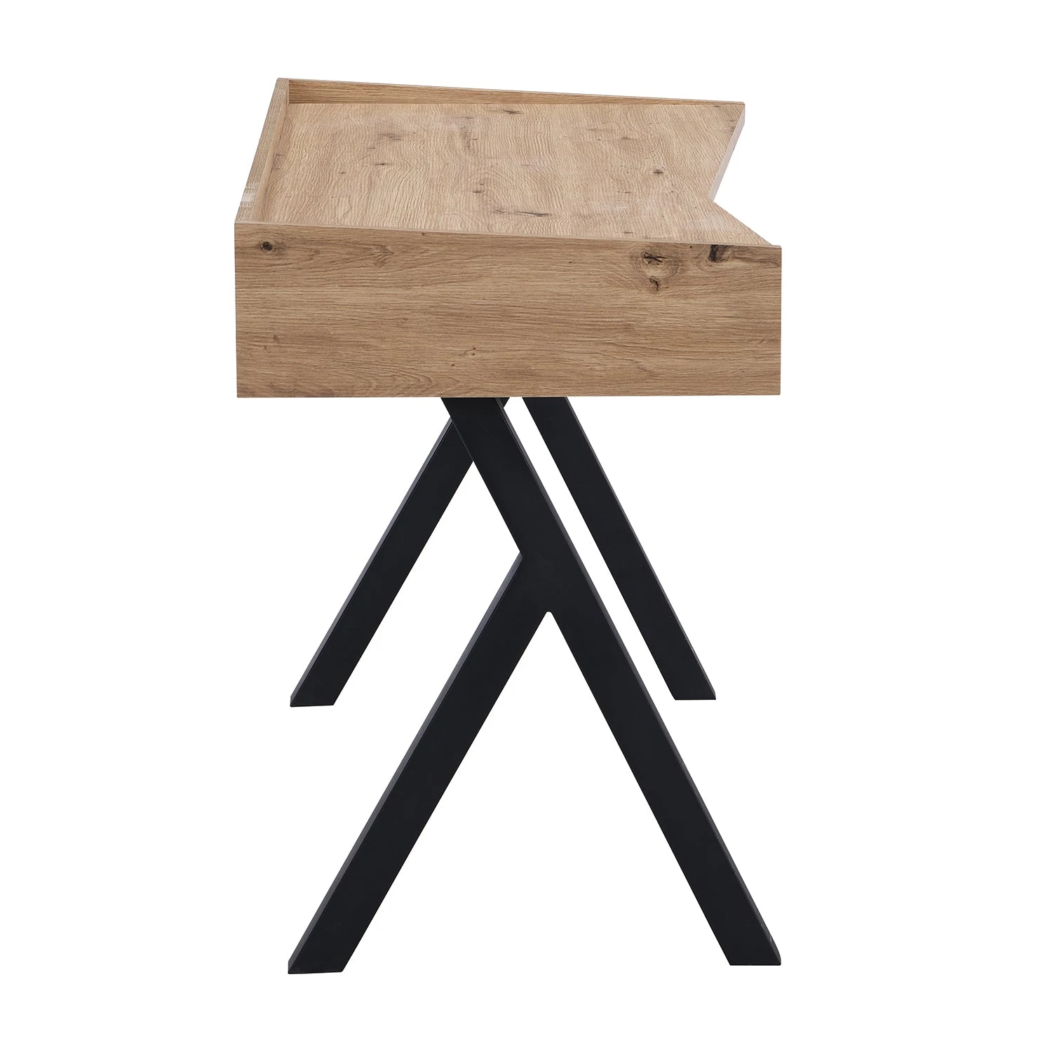 Lytton 1-Drawer Oak Effect Desk With Angled Desk Top 9 Lytton 1-Drawer Oak Effect Desk With Angled Desk Top - Image 7