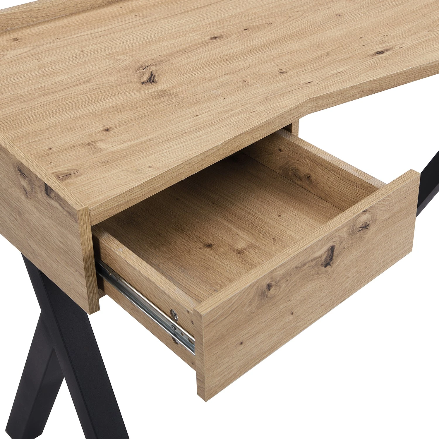 Lytton 1-Drawer Oak Effect Desk With Angled Desk Top 12 Lytton 1-Drawer Oak Effect Desk With Angled Desk Top - Image 10