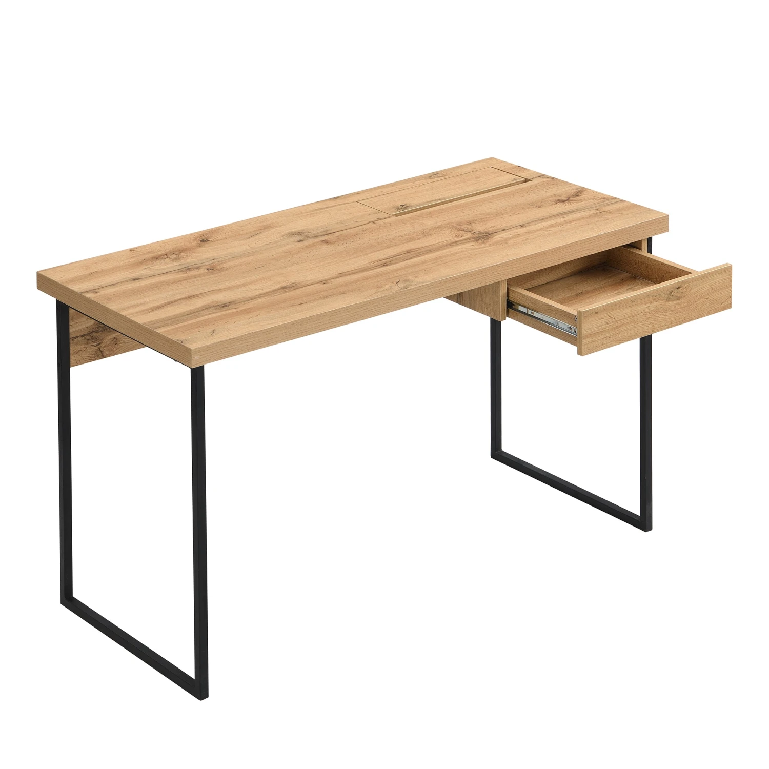 Vaxjo 1 Drawer Oak Effect Desk With Cable Management Storage 8 Vaxjo 1 Drawer Oak Effect Desk With Cable Management Storage - Image 6