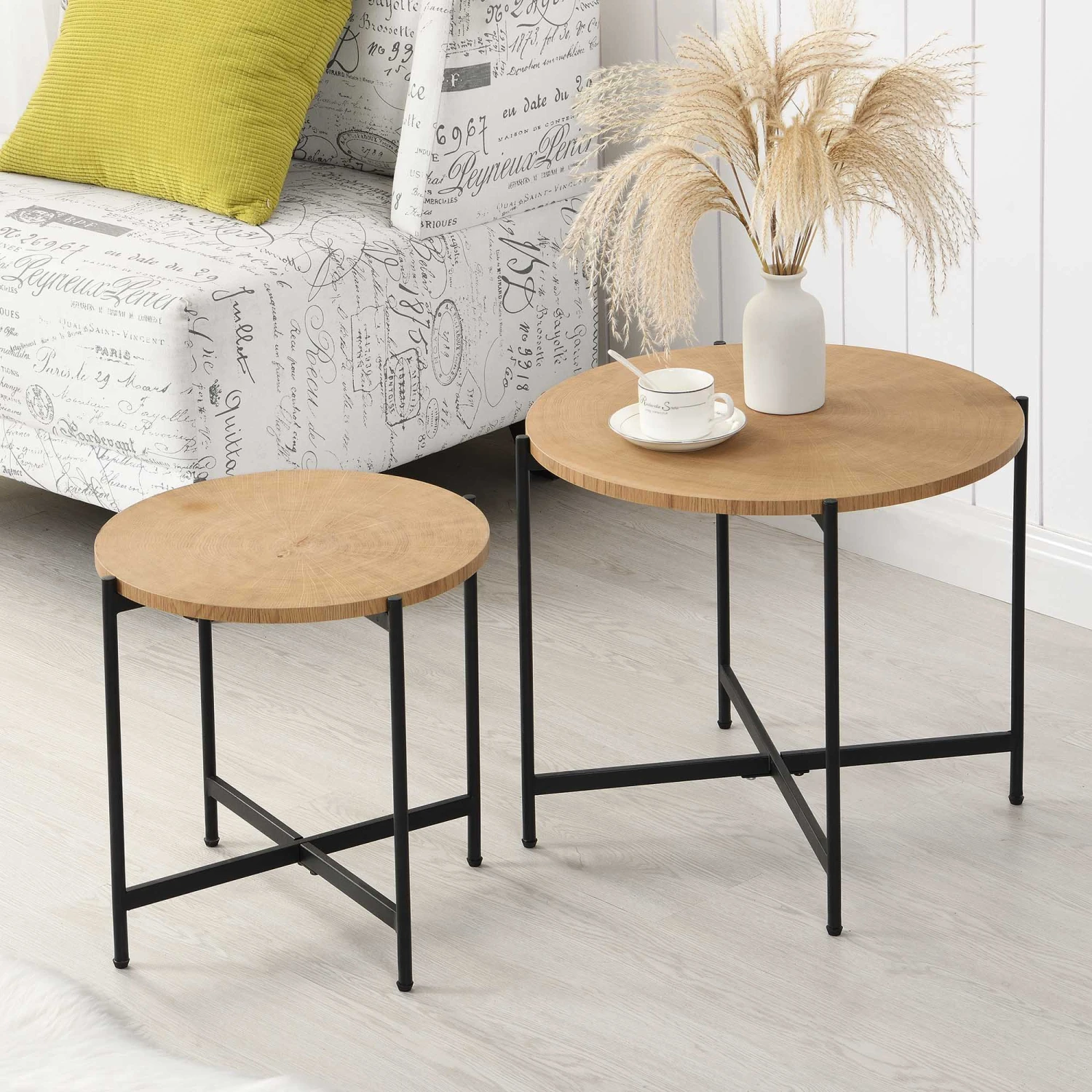 Lewes Oak Set Of 2 Side Tables 4 Lewes Oak Set Of 2 Side Tables - Image 2