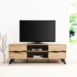 Weston Oak Effect Wide TV Unit 18 Weston Oak Effect Wide TV Unit -FINZ Furniture Shop BSD 076 OAK main