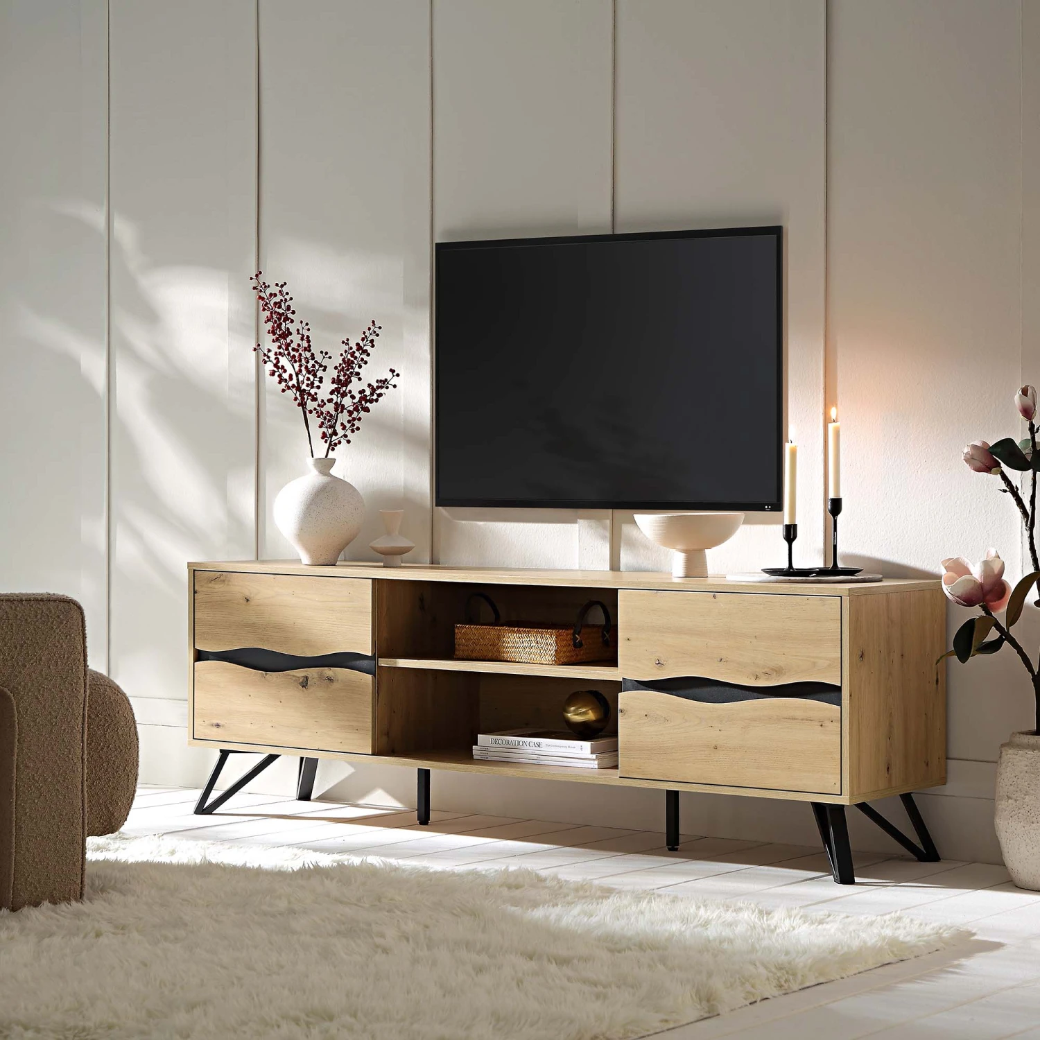 Weston Oak Effect Wide TV Unit 3 Weston Oak Effect Wide TV Unit