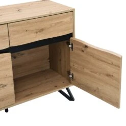 Weston Oak Effect 3 Door 3 Drawer Large Sideboard -FINZ Furniture Shop BSD 077 OAK detail2