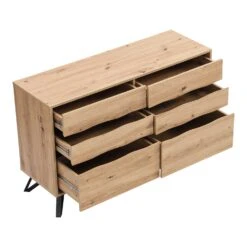 Weston Oak Effect 6 Drawer Chest Of Drawers 23 Weston Oak Effect 6 Drawer Chest Of Drawers -FINZ Furniture Shop BSD 080 OAK 3