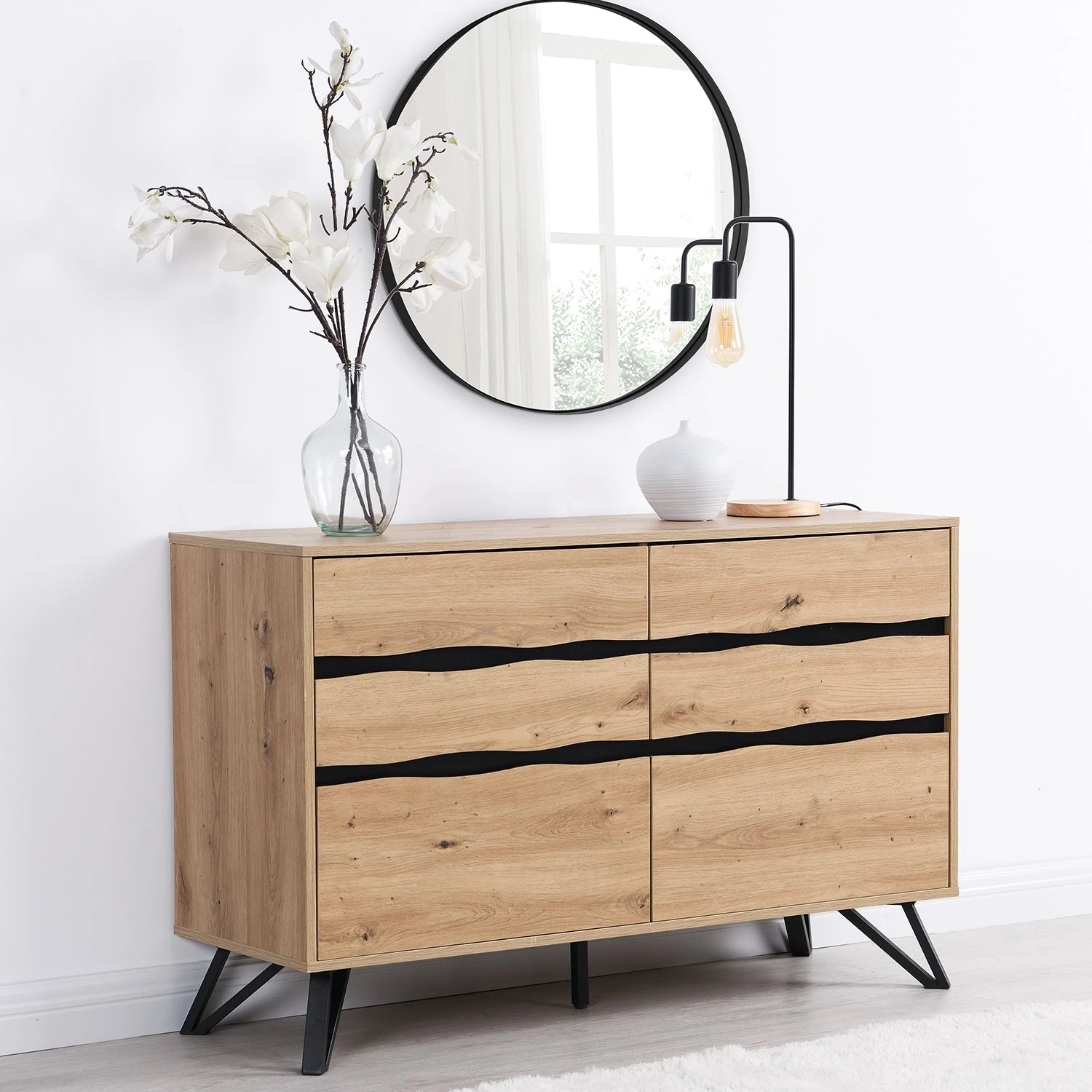 Weston Oak Effect 6 Drawer Chest Of Drawers 7 Weston Oak Effect 6 Drawer Chest Of Drawers - Image 5