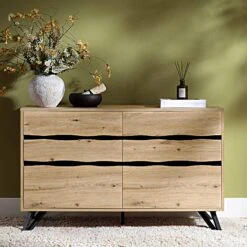Weston Oak Effect 6 Drawer Chest Of Drawers 16 Weston Oak Effect 6 Drawer Chest Of Drawers -FINZ Furniture Shop BSD 080 OAK scene1 n