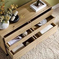 Weston Oak Effect 6 Drawer Chest Of Drawers 17 Weston Oak Effect 6 Drawer Chest Of Drawers -FINZ Furniture Shop BSD 080 OAK scene2