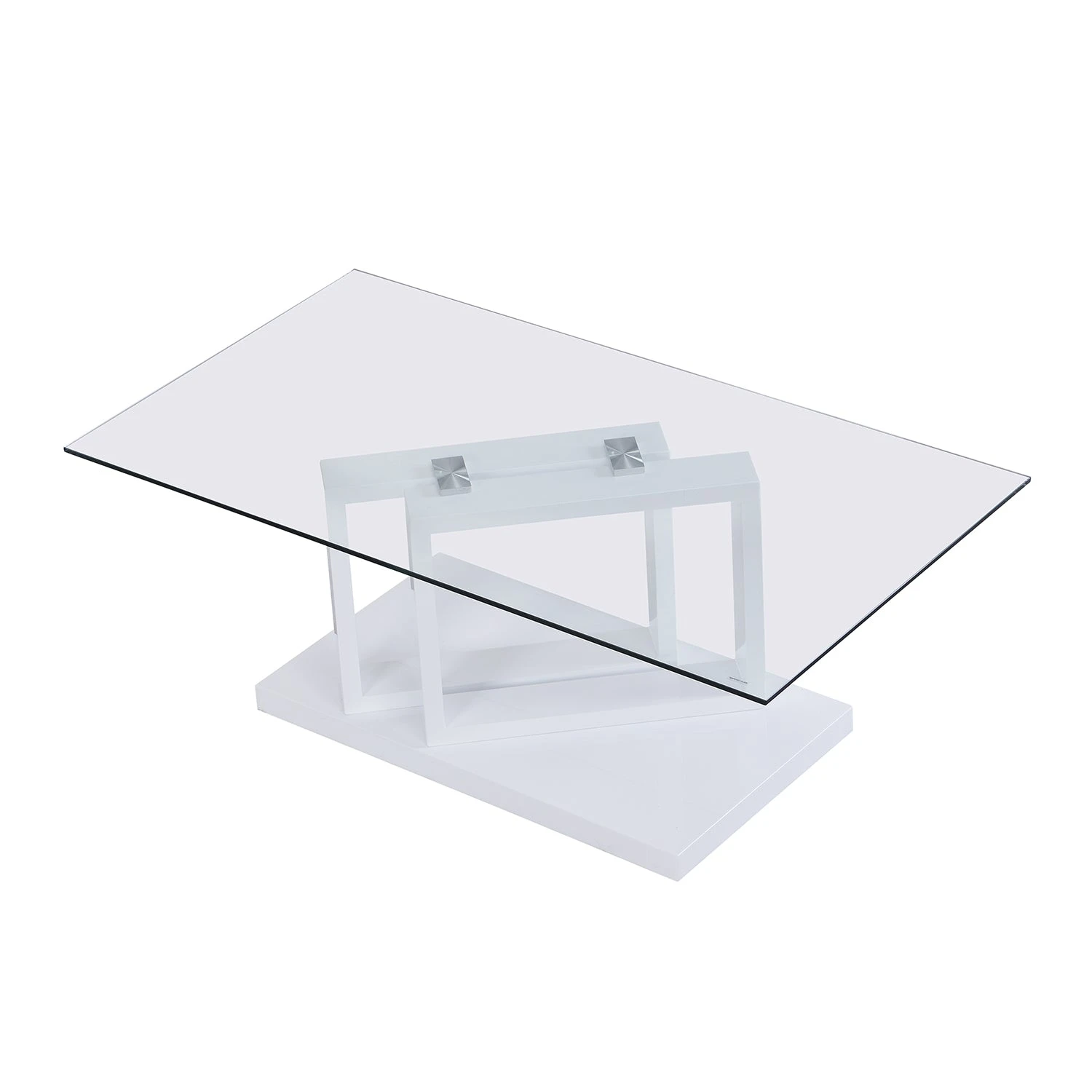 Lucent White High Gloss And Glass Top Coffee Table 5 Lucent White High Gloss And Glass Top Coffee Table - Image 3