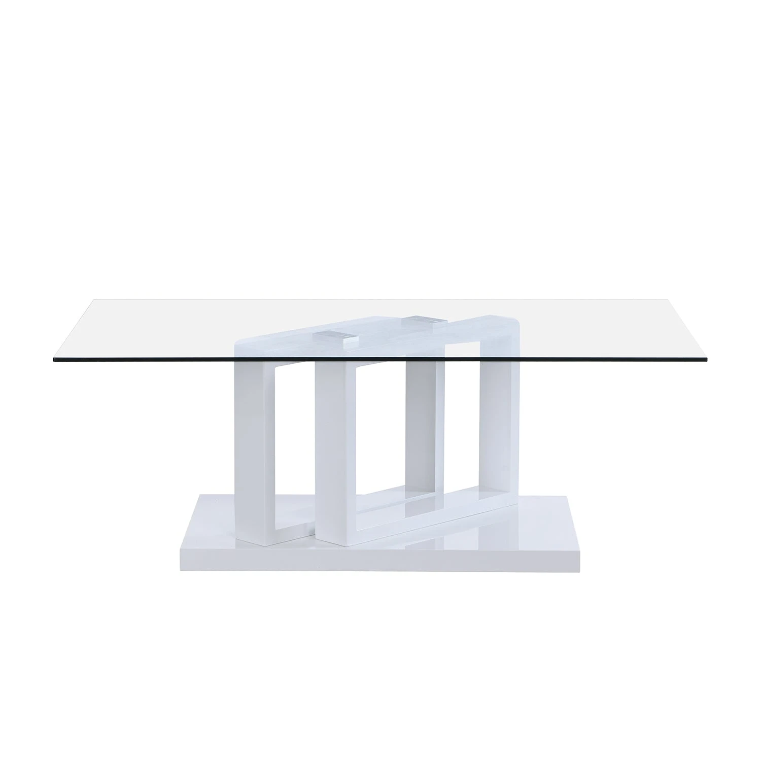 Lucent White High Gloss And Glass Top Coffee Table 7 Lucent White High Gloss And Glass Top Coffee Table - Image 5