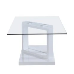 Lucent White High Gloss And Glass Top Coffee Table 17 Lucent White High Gloss And Glass Top Coffee Table -FINZ Furniture Shop BSD 083 WHITE 4