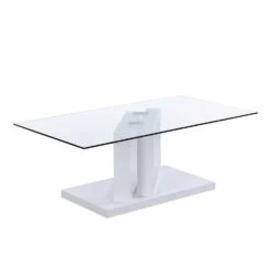 Lucent White High Gloss And Glass Top Coffee Table 18 Lucent White High Gloss And Glass Top Coffee Table -FINZ Furniture Shop BSD 083 WHITE 5