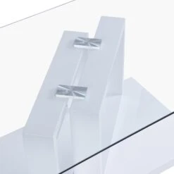 Lucent White High Gloss And Glass Top Coffee Table 19 Lucent White High Gloss And Glass Top Coffee Table -FINZ Furniture Shop BSD 083 WHITE detail1