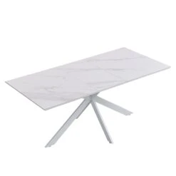 Varden White Ceramic Extending Dining Table 16 Varden White Ceramic Extending Dining Table -FINZ Furniture Shop BSD 094 WHITE 1