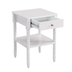 Aldwinke Beige Bobbin 1 Drawer Side Table 17 Aldwinke Beige Bobbin 1 Drawer Side Table -FINZ Furniture Shop BSD 097 BEIGE WB3
