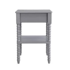 Aldwinke Dark Grey Bobbin 1 Drawer Side Table 18 Aldwinke Dark Grey Bobbin 1 Drawer Side Table -FINZ Furniture Shop BSD 097 DARKGREY WB4