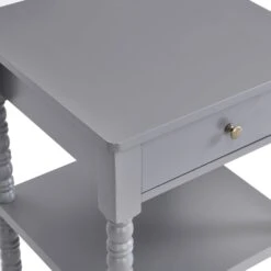 Aldwinke Dark Grey Bobbin 1 Drawer Side Table 19 Aldwinke Dark Grey Bobbin 1 Drawer Side Table -FINZ Furniture Shop BSD 097 DARKGREY detail2
